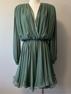Wayne Clark Vintage Aline Marelle Long Sleeve Dress with Silk SZ Medium